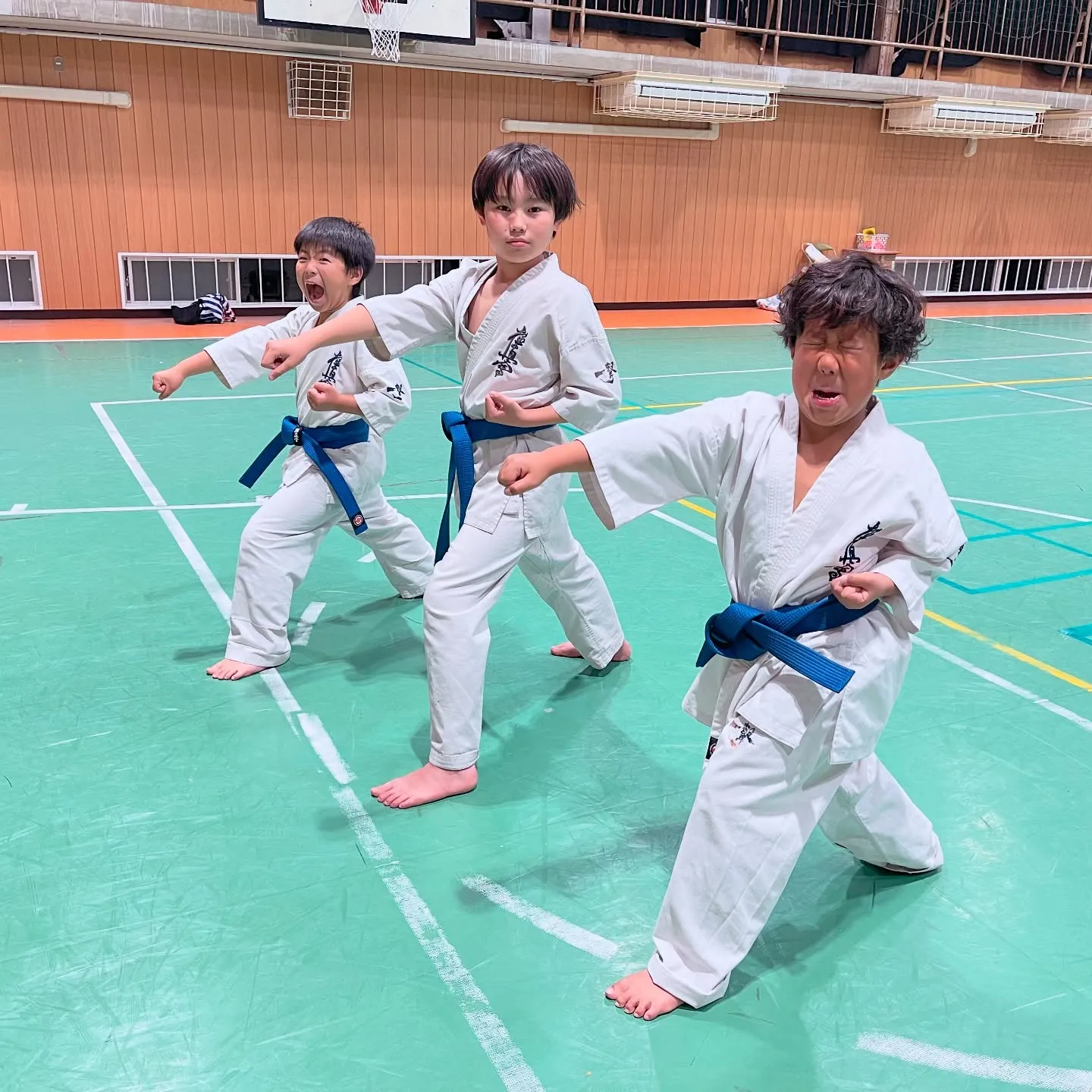 学校の青帯も抜け出そうともがいています。