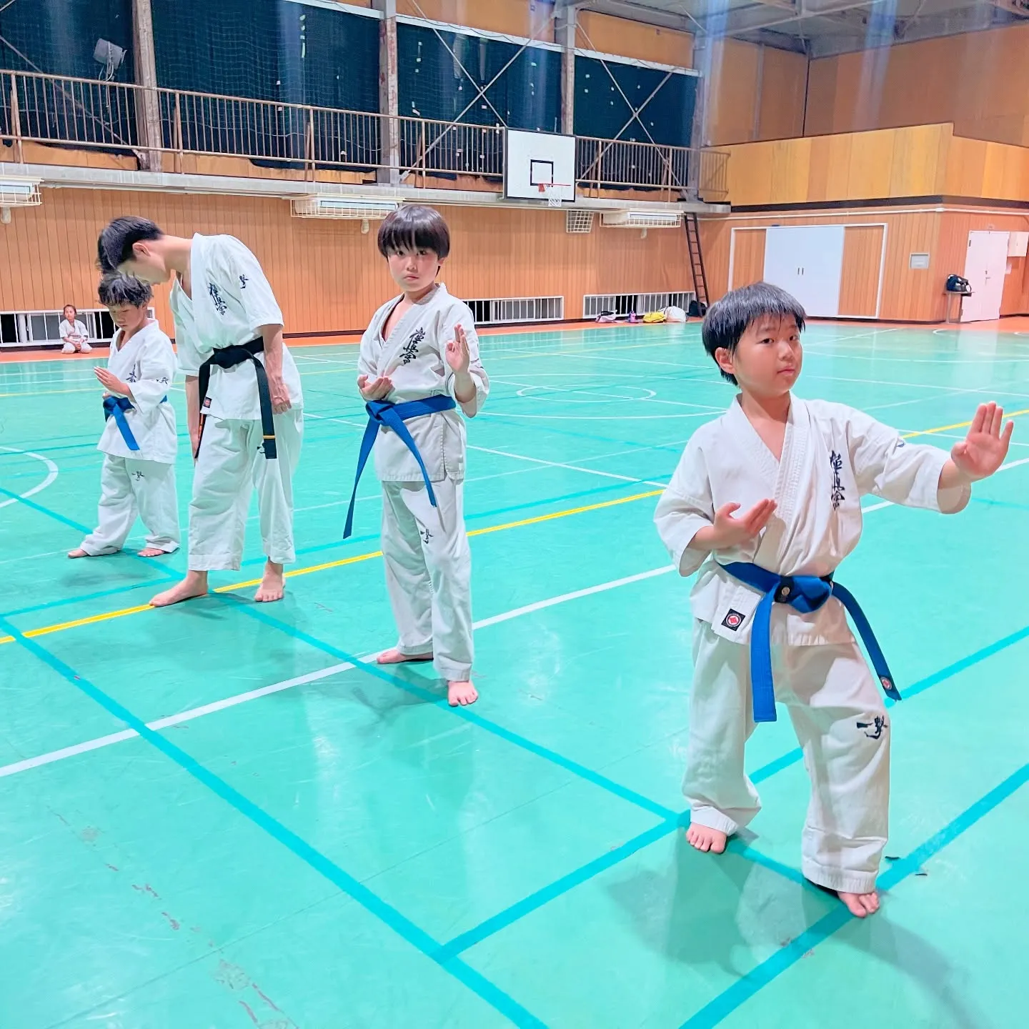 学校の青帯も抜け出そうともがいています。