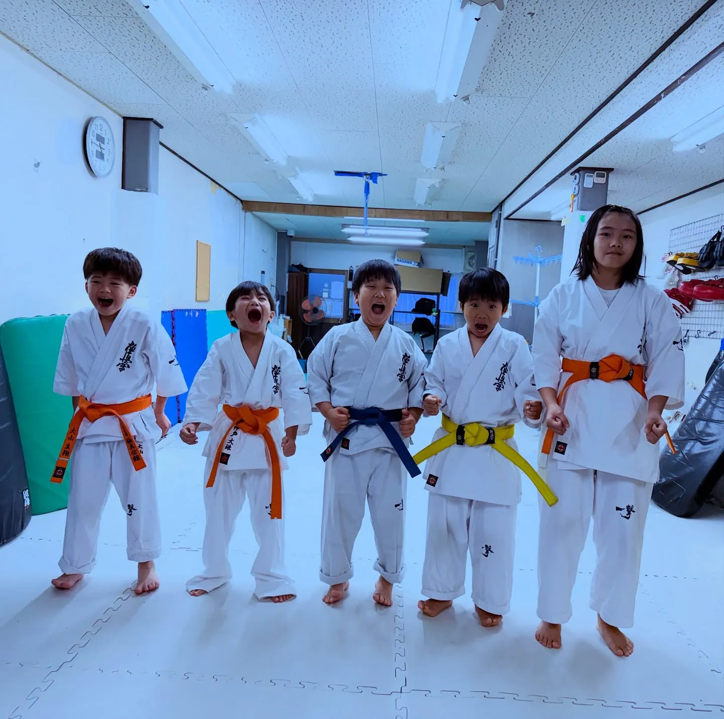 少年部！稽古前からみんなで自主的に稽古してました！