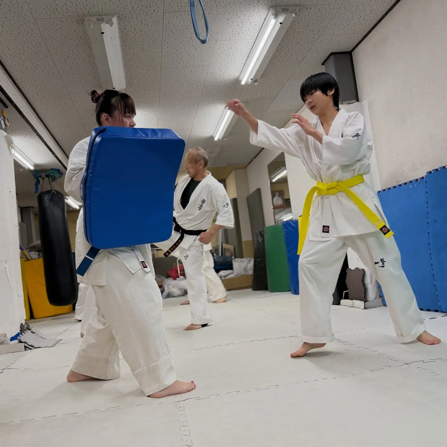 カッパ着て稽古来てました！