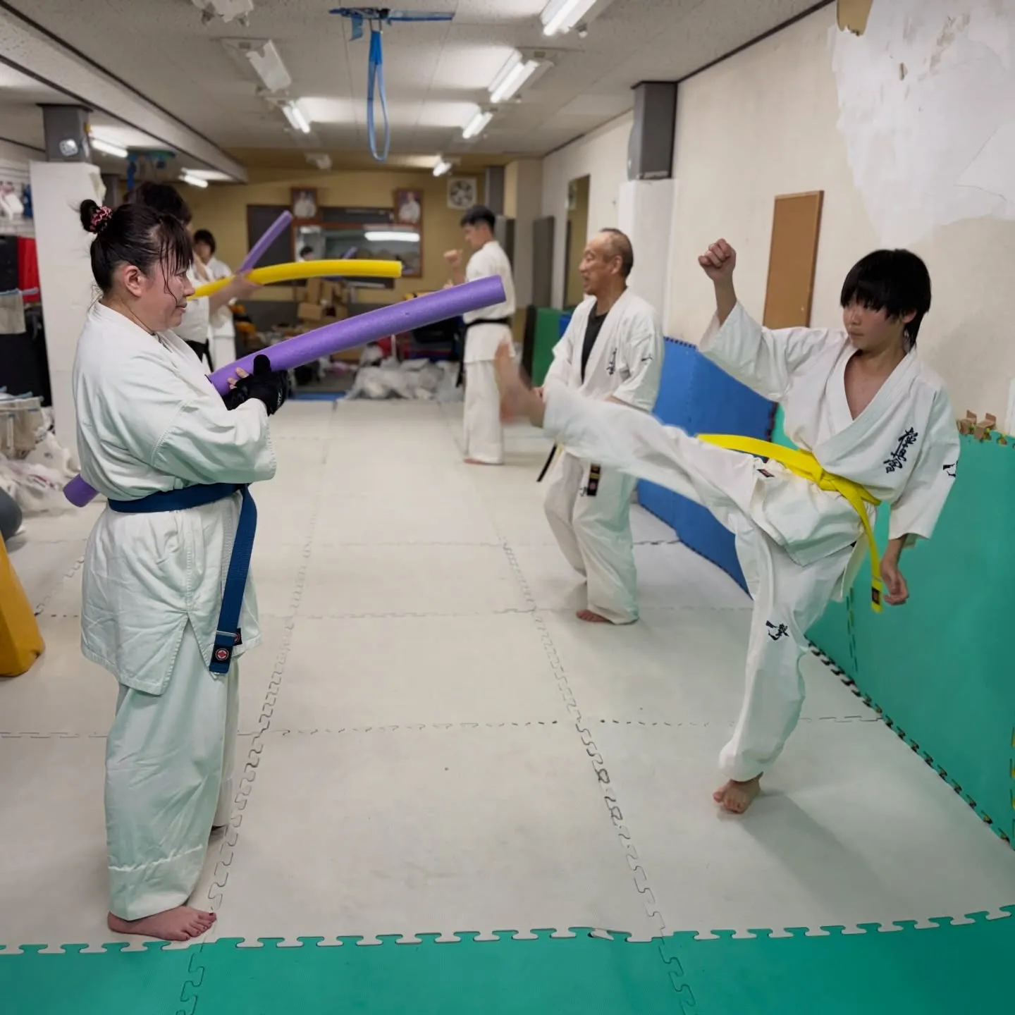 カッパ着て稽古来てました！